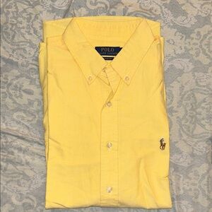 Polo by Ralph Lauren Men's Bright Yellow Button Down Shirt Short Sleeve Sz. L